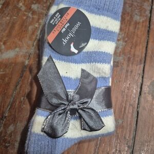 West Loop Men's Casual Socks in Blue and White Stripes